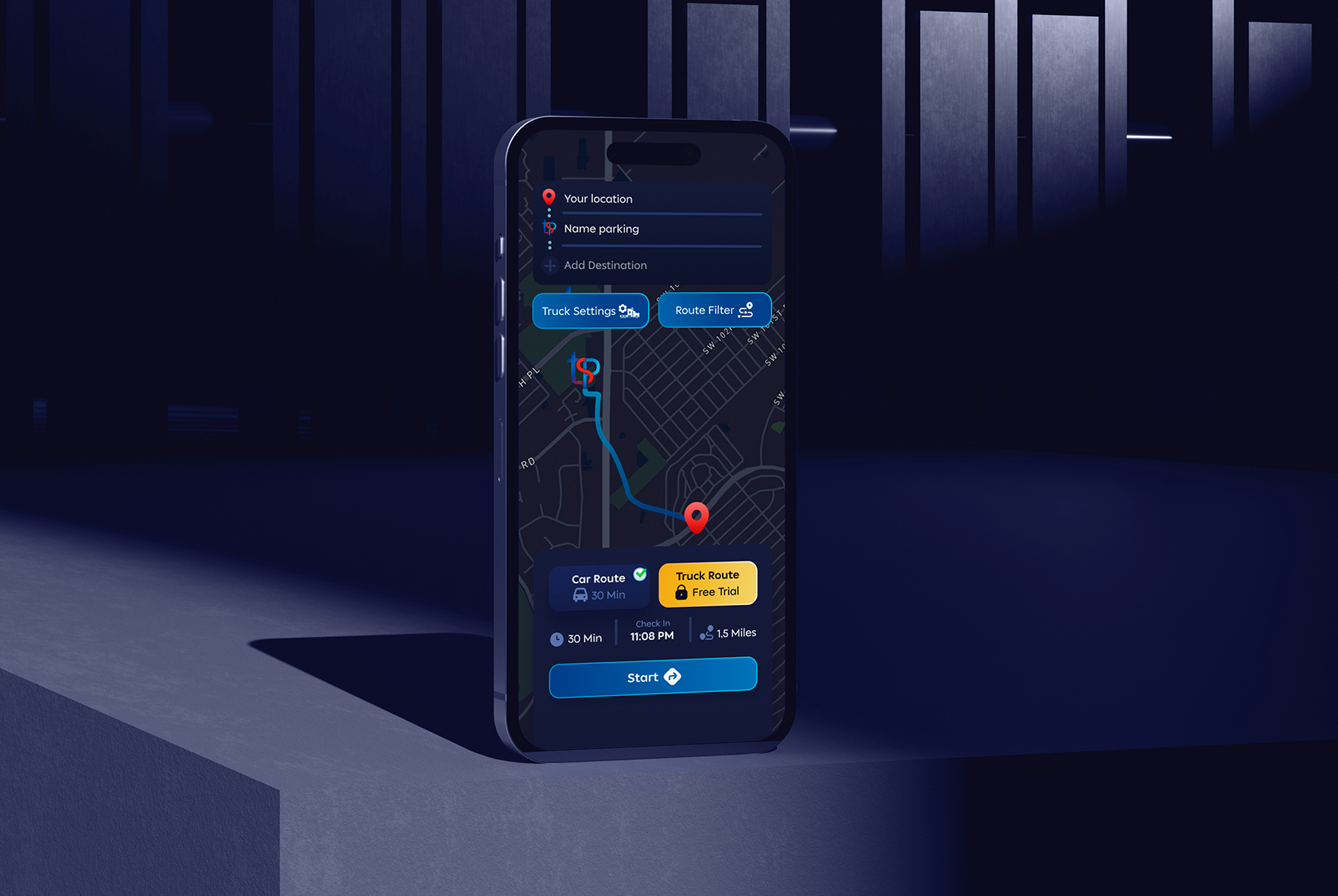 Real-Time Route Optimization for Freight and Semi-Trucks